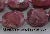 CNG5934 10*14mm - 12*16mm faceted freeform rhodochrosite beads