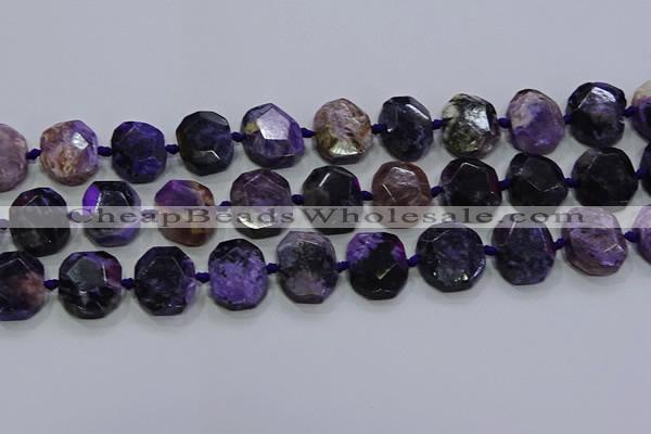 CNG5944 10*14mm - 12*16mm faceted freeform charoite beads