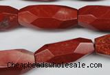 CNG602 12*28mm - 14*32mm faceted rice red jasper nugget beads