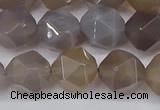 CNG6023 15.5 inches 12mm faceted nuggets grey agate beads