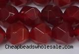 CNG6024 15.5 inches 12mm faceted nuggets red agate beads