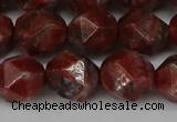 CNG6052 15.5 inches 12mm faceted nuggets brecciated jasper beads