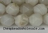 CNG6080 15.5 inches 8mm faceted nuggets grey agate beads