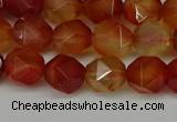 CNG6087 15.5 inches 8mm faceted nuggets red agate beads