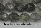 CNG6096 15.5 inches 8mm faceted nuggets cloudy quartz beads