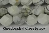 CNG6098 15.5 inches 8mm faceted nuggets white howlite beads