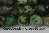 CNG6110 15.5 inches 8mm faceted nuggets African turquoise beads