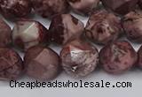 CNG6125 15.5 inches 8mm faceted nuggets red artistic jasper beads