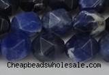 CNG6179 15.5 inches 10mm faceted nuggets sodalite gemstone beads