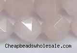 CNG6280 15.5 inches 14mm faceted nuggets rose quartz beads