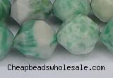 CNG6293 15.5 inches 14mm faceted nuggets Qinghai jade beads