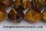 CNG6299 15.5 inches 14mm faceted nuggets yellow tiger eye beads