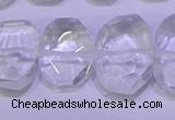 CNG6300 13*18mm - 15*20mm faceted freeform white crystal beads