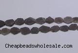 CNG6359 15.5 inches 14*18mm - 16*22mm freeform matte smoky quartz beads