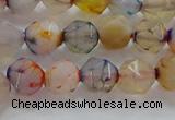 CNG6501 15.5 inches 8mm faceted nuggets agate beads wholesale