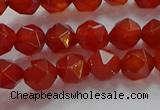 CNG6504 15.5 inches 6mm faceted nuggets red agate beads