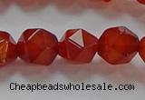 CNG6506 15.5 inches 10mm faceted nuggets red agate beads