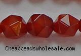 CNG6507 15.5 inches 12mm faceted nuggets red agate beads