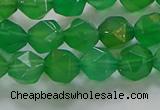 CNG6513 15.5 inches 8mm faceted nuggets green agate beads