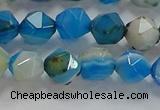 CNG6524 15.5 inches 6mm faceted nuggets line agate beads