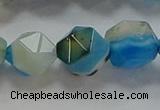 CNG6527 15.5 inches 12mm faceted nuggets line agate beads