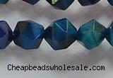 CNG6541 15.5 inches 12mm faceted nuggets blue tiger eye beads