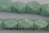 CNG657 15.5 inches 13*18mm faceted nuggets amazonite beads