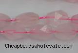 CNG6915 15.5 inches 8*12mm - 12*16mm faceted nuggets rose quartz beads