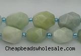 CNG6918 15.5 inches 8*12mm - 12*16mm faceted nuggets aquamarine beads