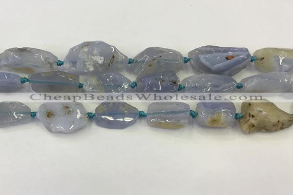 CNG6950 15.5 inches 18*20mm - 22*30mm freeform blue chalcedony beads