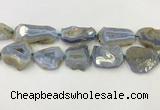 CNG6951 15.5 inches 22*30mm - 30*40mm freeform blue chalcedony beads