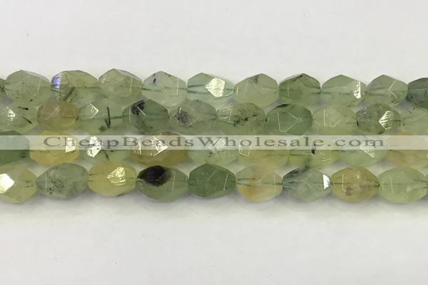 CNG6956 10*14mm - 12*16mm faceted nuggets green rutilated quartz beads