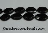 CNG7085 15.5 inches 25*35mm - 35*45mm faceted freeform black agate beads