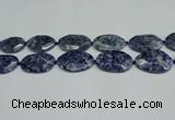 CNG7094 25*35mm - 35*45mm faceted freeform blue spot stone beads