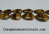 CNG7101 25*35mm - 35*45mm faceted freeform yellow tiger eye beads