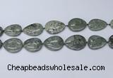 CNG7114 20*25mm - 30*40mm freeform grey green brecciated jasper beads