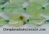 CNG7133 15.5 inches 6*10mm - 10*14mm faceted nuggets prehnite beads