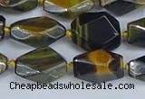 CNG7140 6*10mm - 10*14mm faceted nuggets blue tiger eye beads