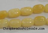 CNG716 15.5 inches 10*14mm nuggets rice yellow jade beads wholesale