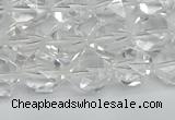 CNG7211 15.5 inches 8mm faceted nuggets white crystal beads