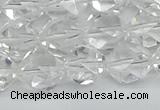 CNG7212 15.5 inches 10mm faceted nuggets white crystal beads