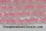 CNG7225 15.5 inches 6mm faceted nuggets rose quartz beads