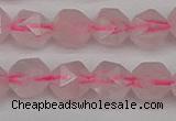 CNG7227 15.5 inches 10mm faceted nuggets rose quartz beads