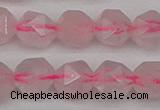 CNG7228 15.5 inches 12mm faceted nuggets rose quartz beads