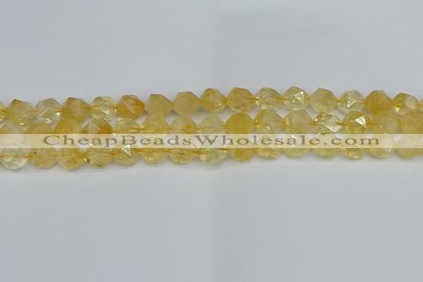 CNG7237 15.5 inches 10mm faceted nuggets citrine beads wholesale