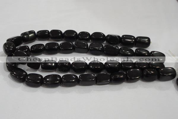 CNG725 15.5 inches 15*20mm nuggets black obsidian beads wholesale