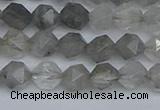 CNG7250 15.5 inches 6mm faceted nuggets cloudy quartz beads