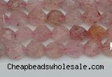 CNG7255 15.5 inches 6mm faceted nuggets strawberry quartz beads