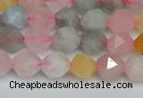 CNG7266 15.5 inches 8mm faceted nuggets morganite beads