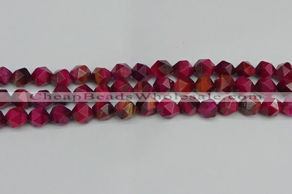 CNG7323 15.5 inches 12mm faceted nuggets red tiger eye beads